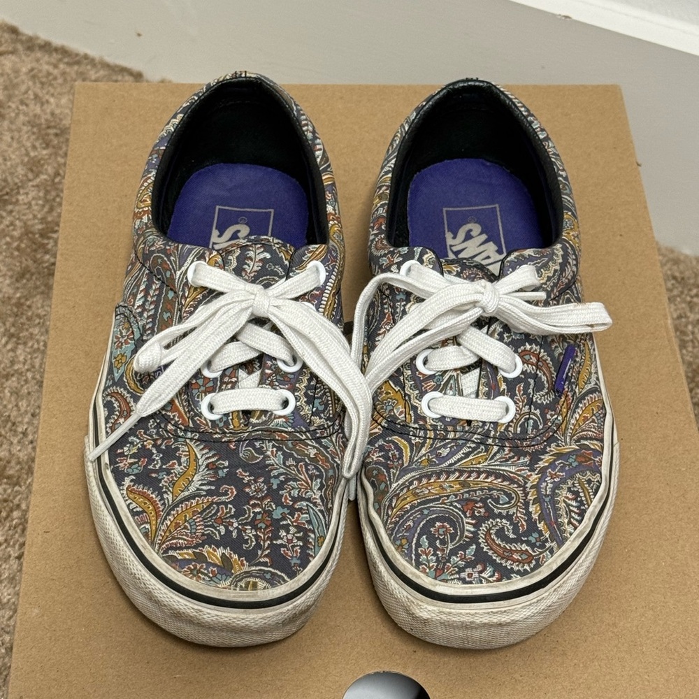 Preowned VANS TC6D lace up skateboard classic paisley shoes